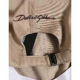 Men Beige Cotton Stretch Baseball Capello Hat