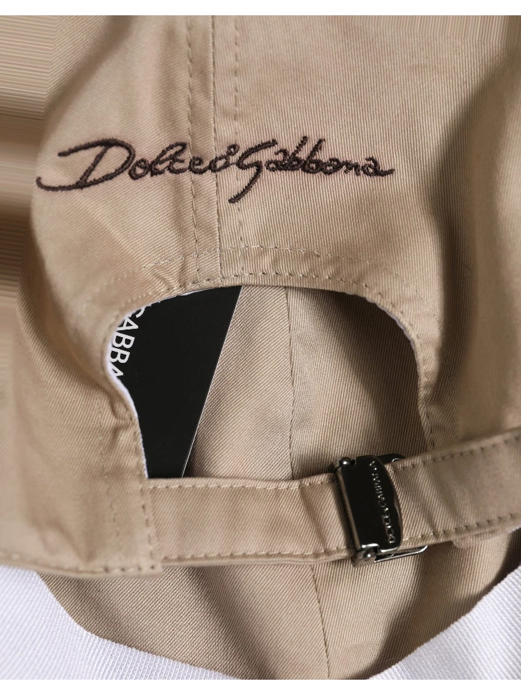 Men Beige Cotton Stretch Baseball Capello Hat