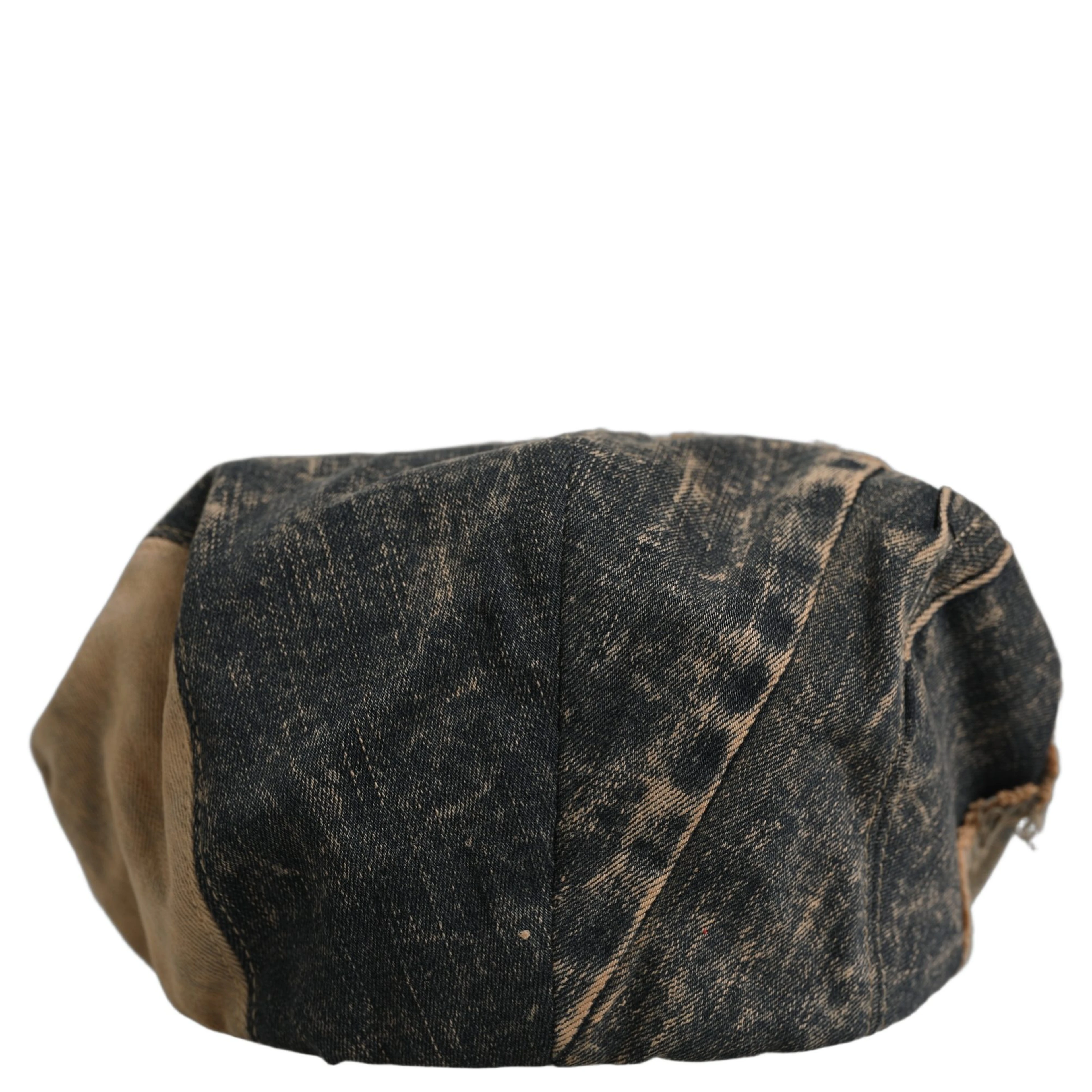 Brown Cotton Denim Newsboy Capello Cabbie Hat
