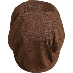 Men Brown Cotton Newsboy Capello Cabbie Hat