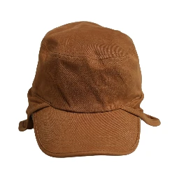 Men Brown Cotton Double Brim Baseball Cap Hat