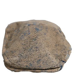 Brown Cotton Denim Newsboy Capello Cabbie Hat