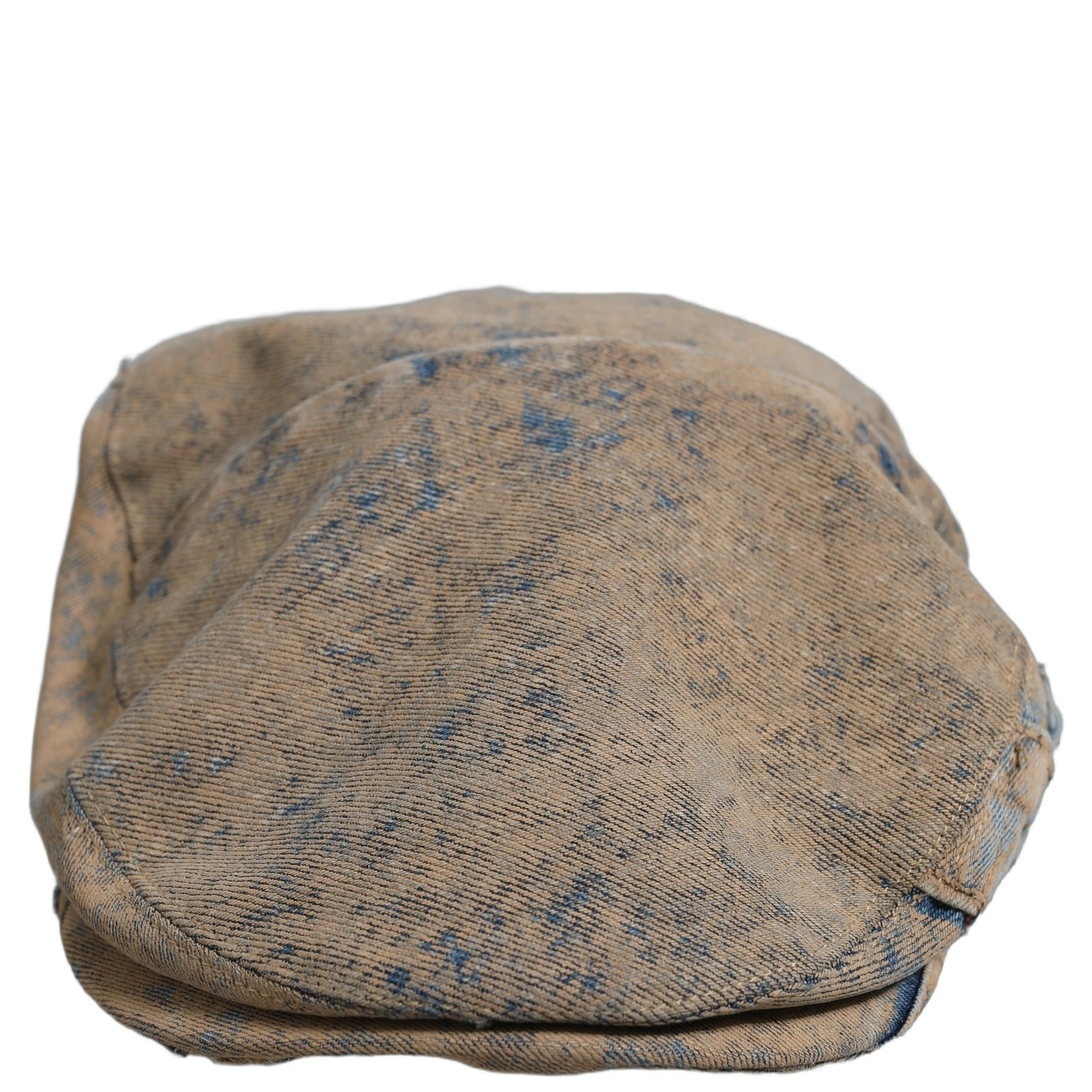 Brown Cotton Denim Newsboy Capello Cabbie Hat