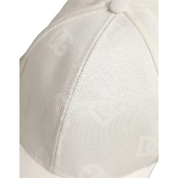Men White Cotton Stretch Baseball Capello Hat