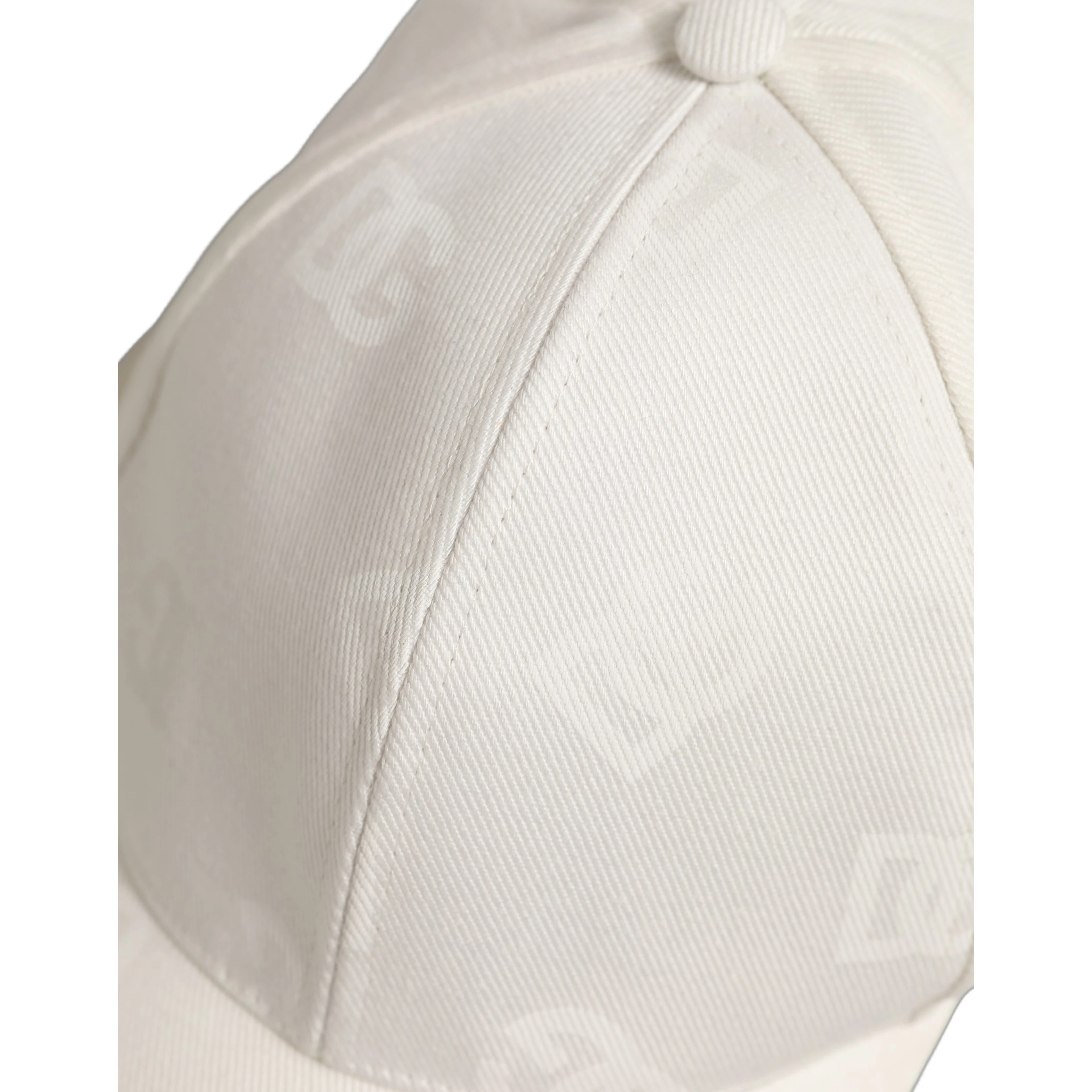 Men White Cotton Stretch Baseball Capello Hat