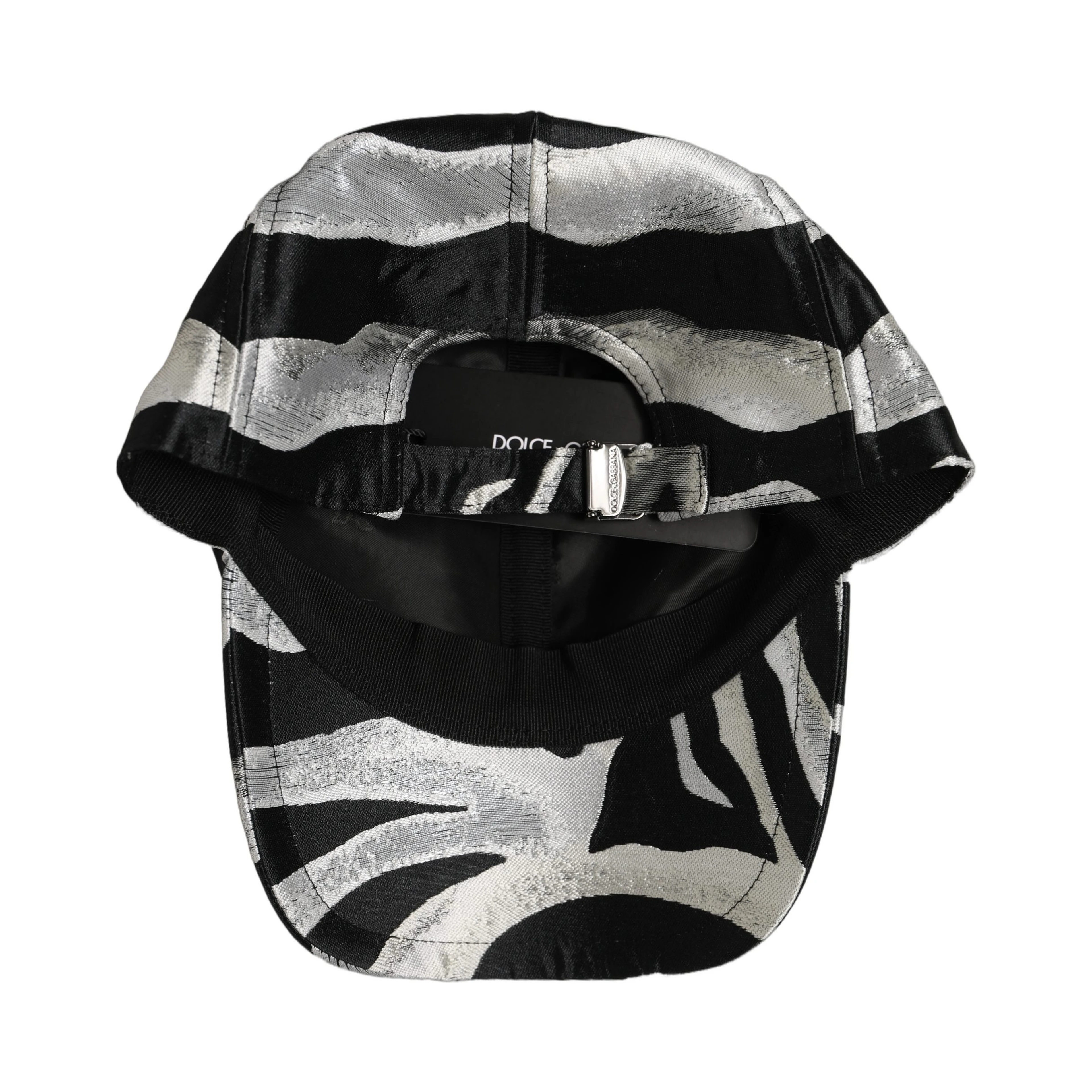 Men Black Silver Zebra Pattern Baseball Cap Hat