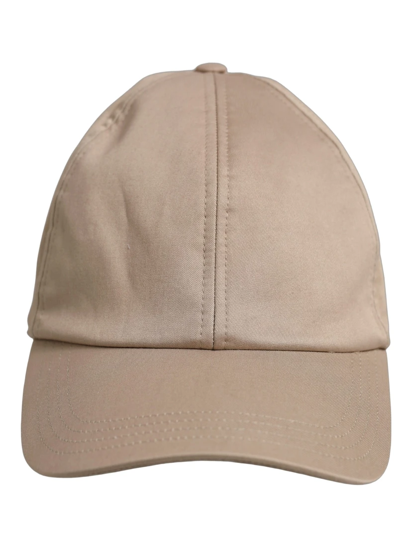 Men Beige Cotton Stretch Baseball Capello Hat