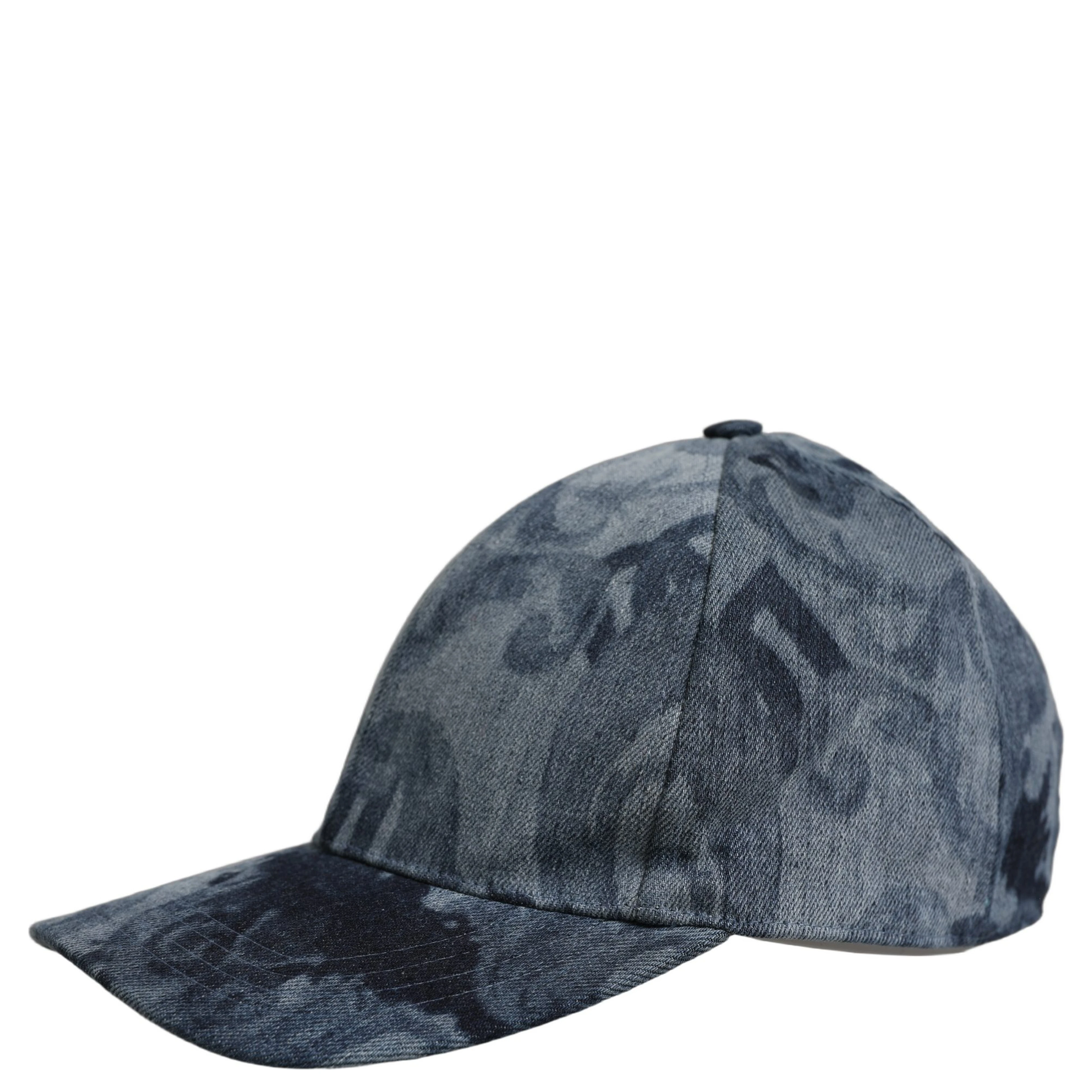 Men Blue All Over Logo Cotton Baseball Cap Hat