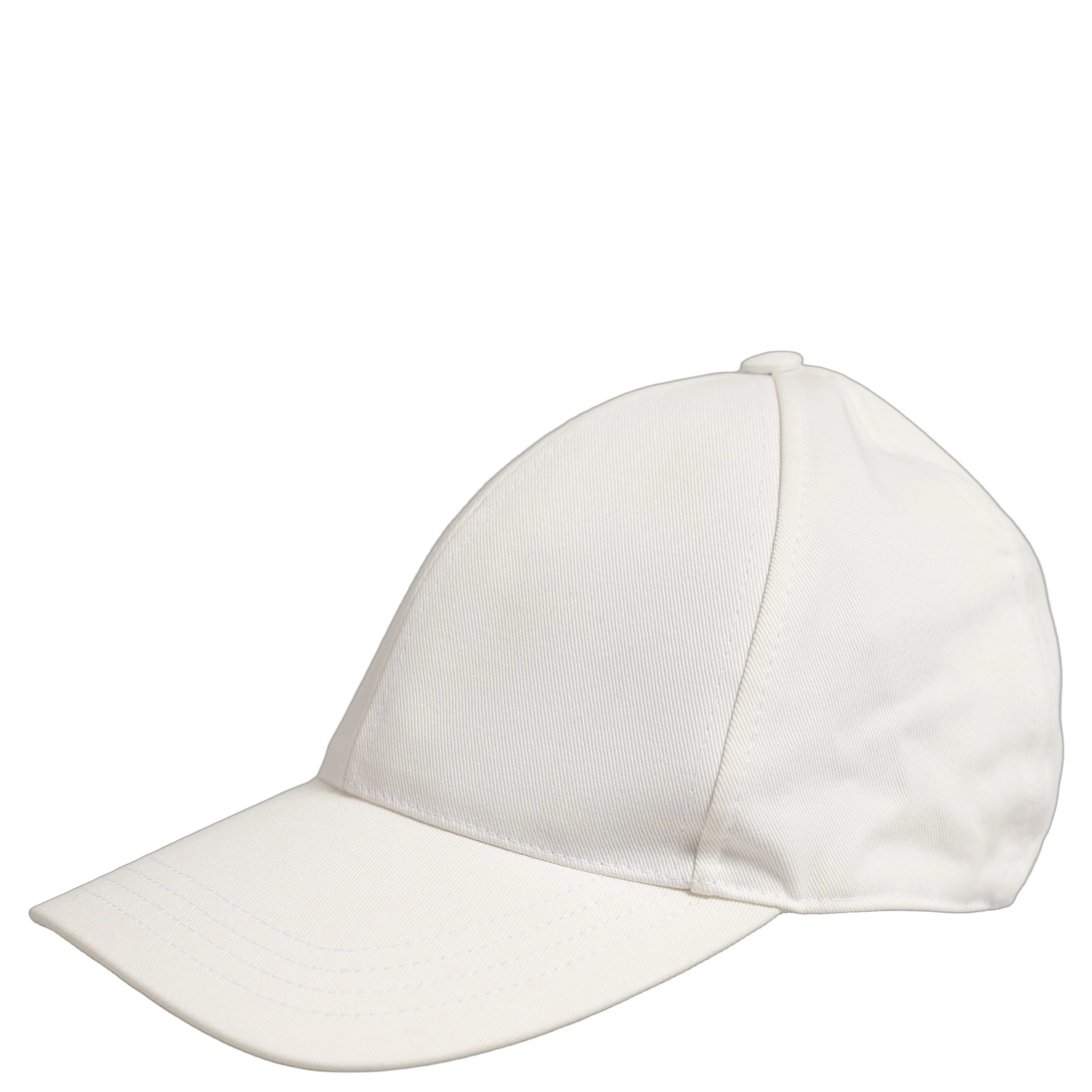Men White Cotton Baseball Capello 6 Panels Hat