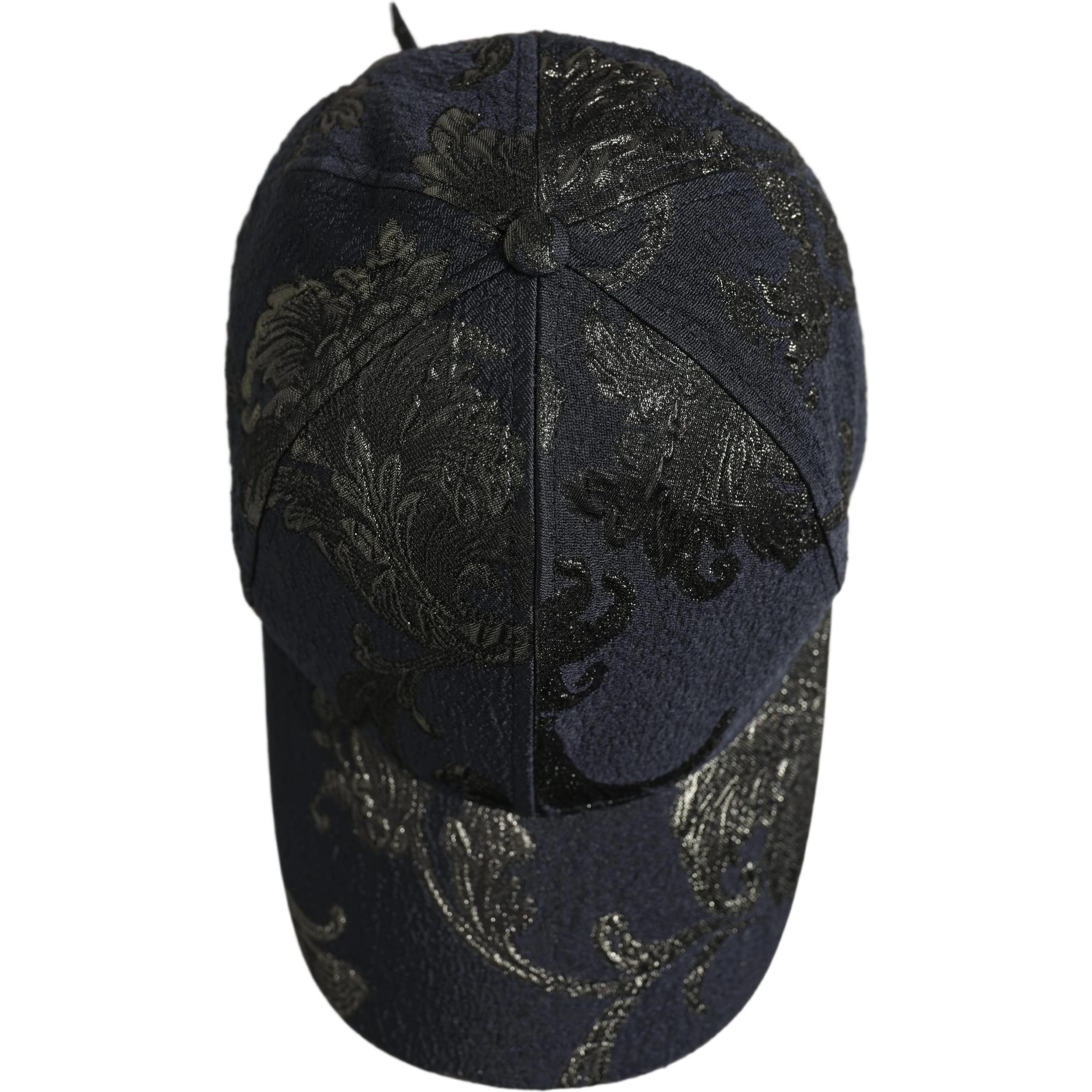 Men Black Floral Barocco Cotton Baseball Cap Hat