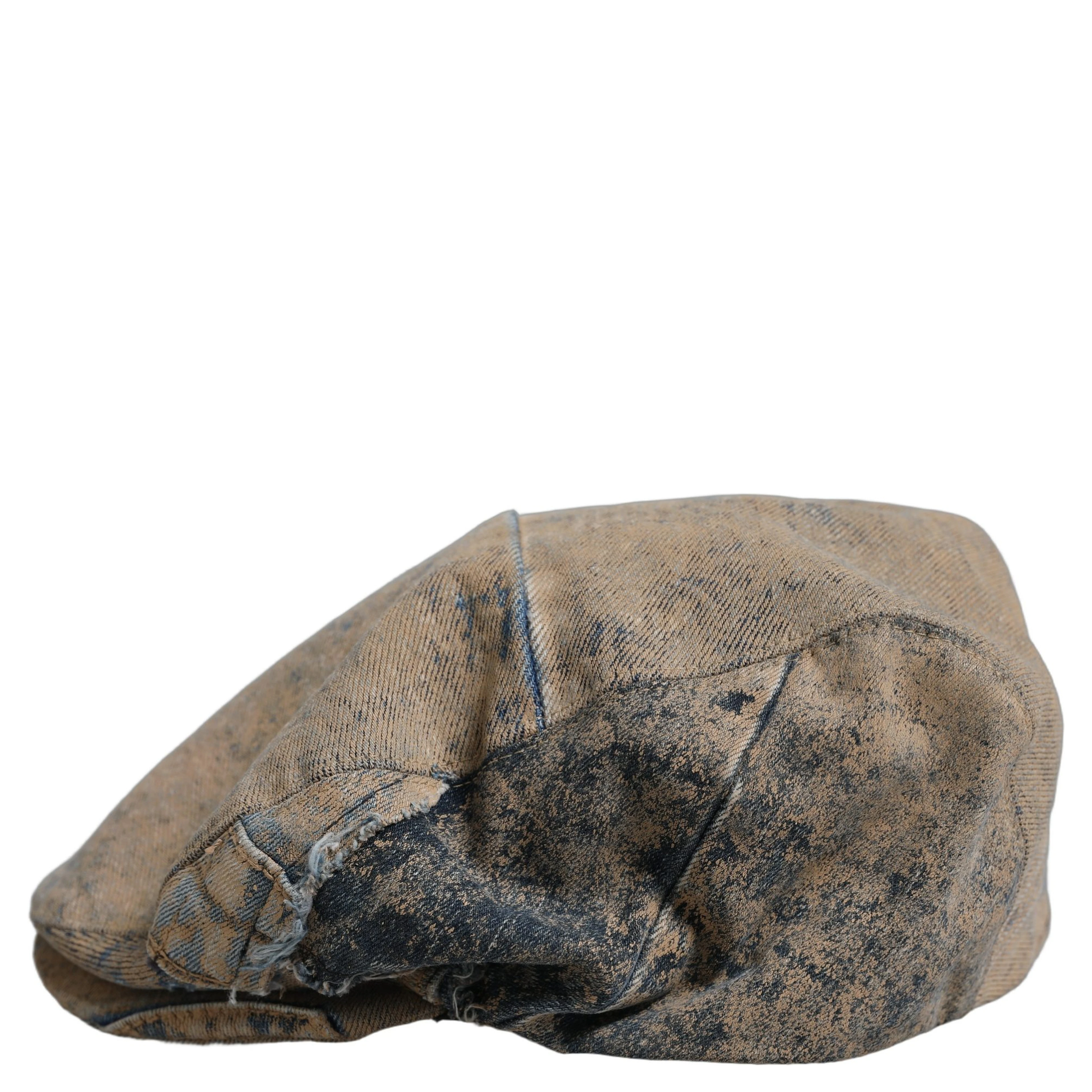 Brown Cotton Denim Newsboy Capello Cabbie Hat