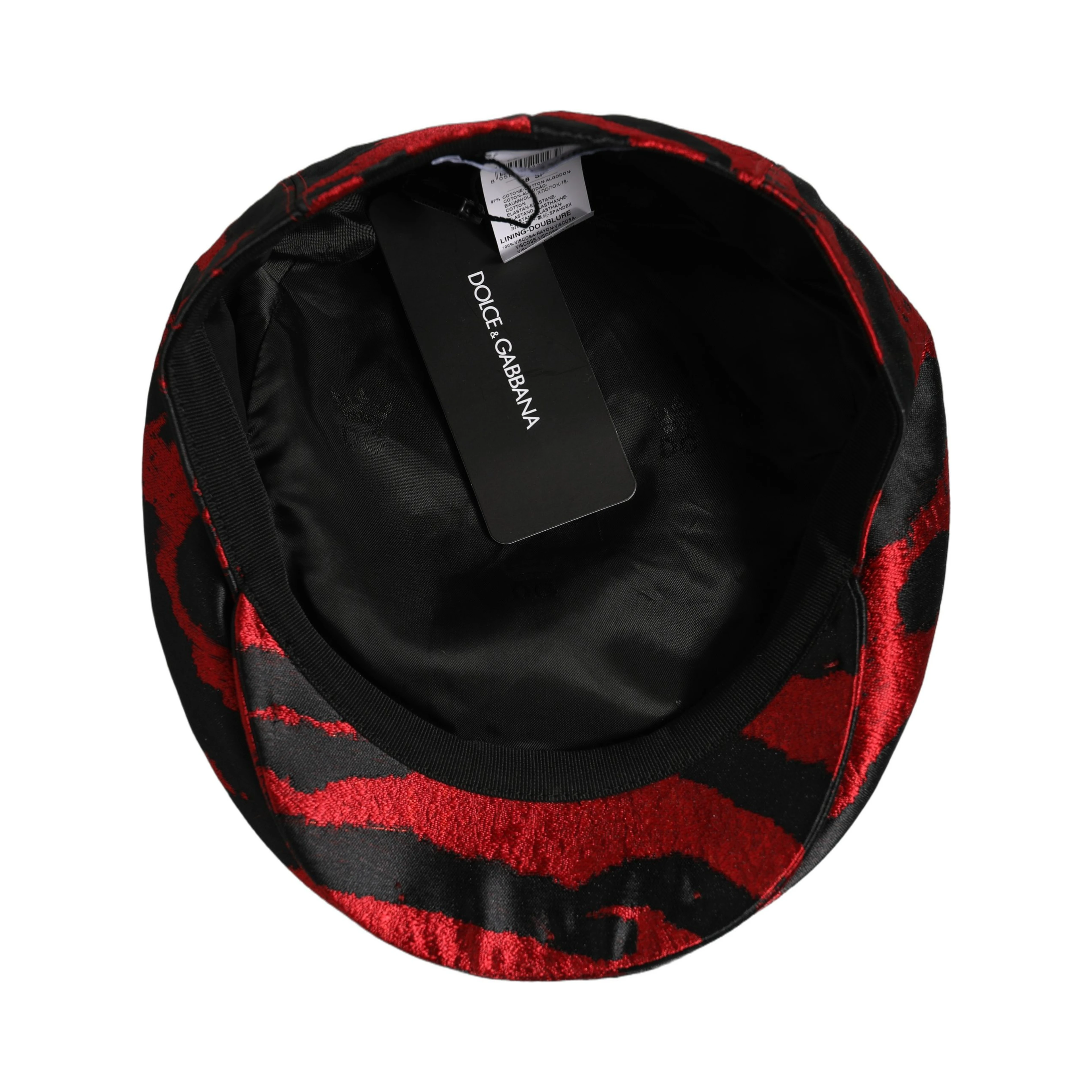 Men Red Black Stripe Cotton Newsboy Capello Hat