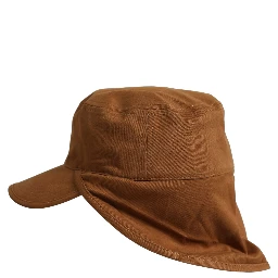 Men Brown Cotton Double Brim Baseball Cap Hat