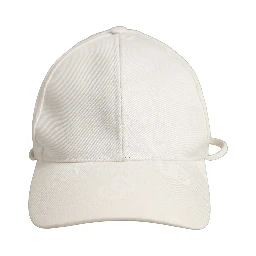 Men White Cotton Stretch Baseball Capello Hat