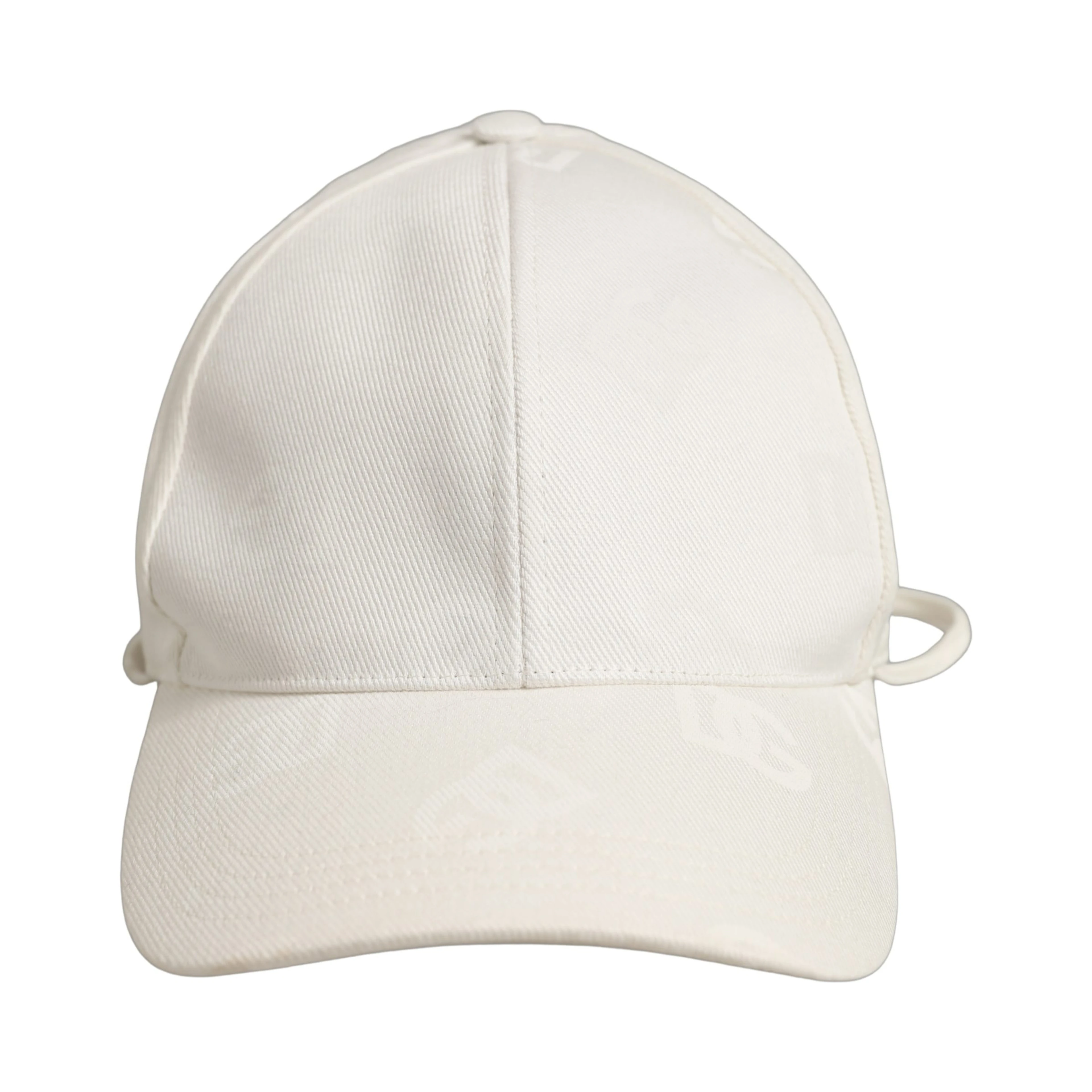 Men White Cotton Stretch Baseball Capello Hat