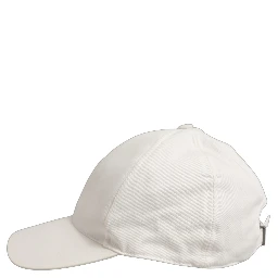 Men White Cotton Baseball Capello 6 Panels Hat