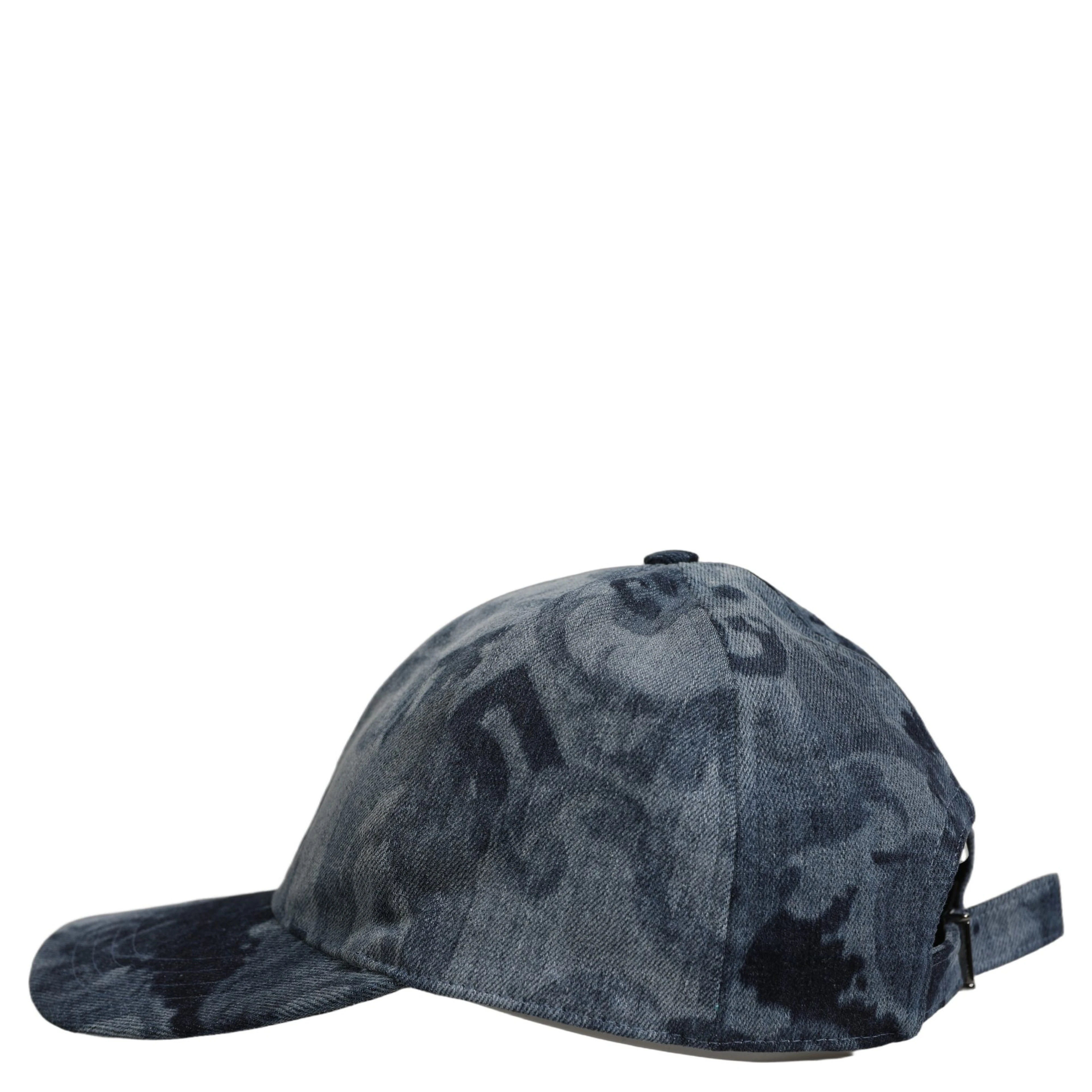 Men Blue All Over Logo Cotton Baseball Cap Hat