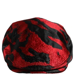 Men Red Black Stripe Cotton Newsboy Capello Hat