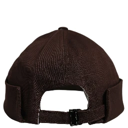 Men Brown Cotton Docker Capello Brimless Hat