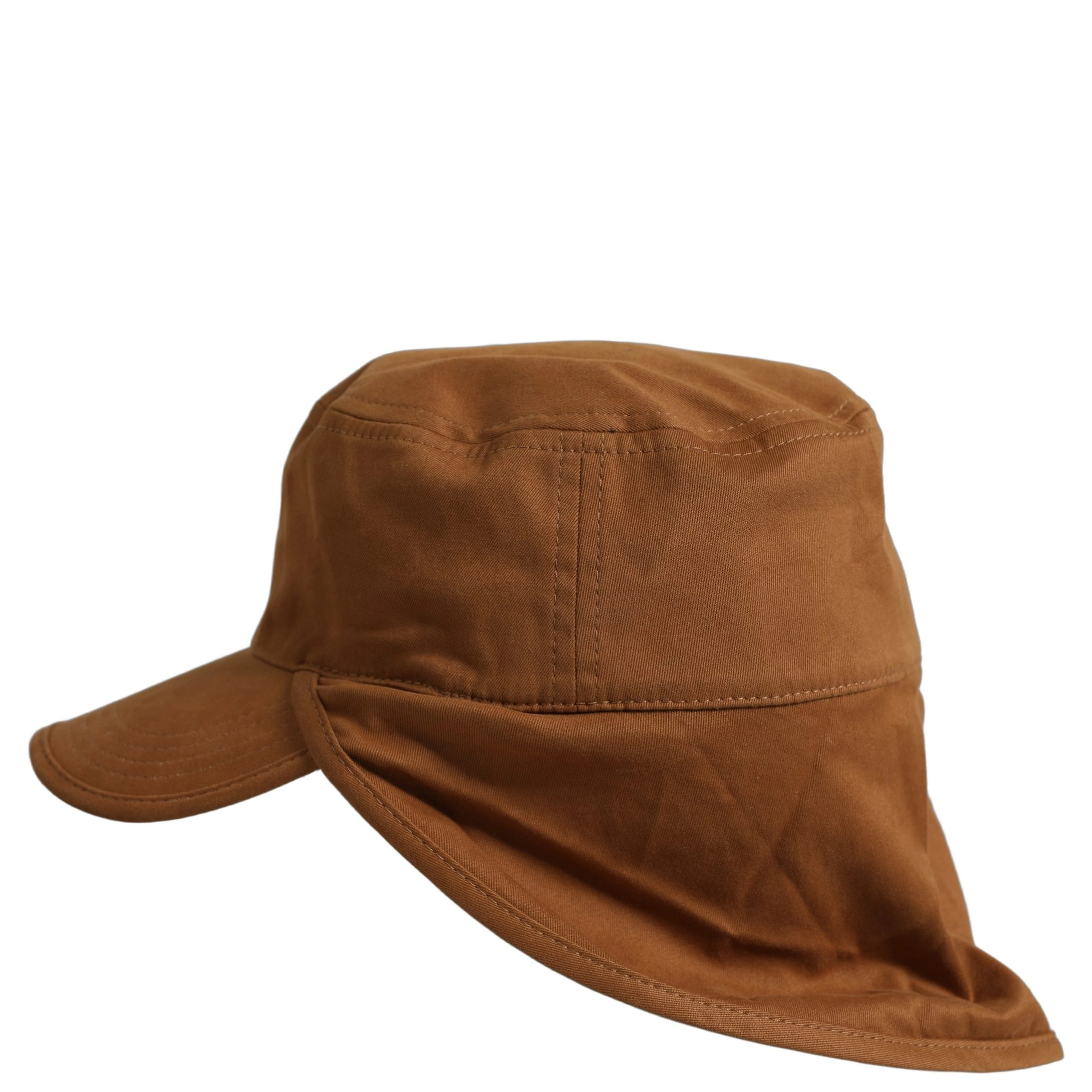 Men Brown Cotton Double Brim Baseball Cap Hat