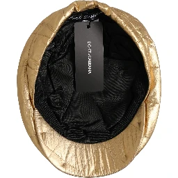 Men Gold Wide Quilted Newsboy Capello Hat