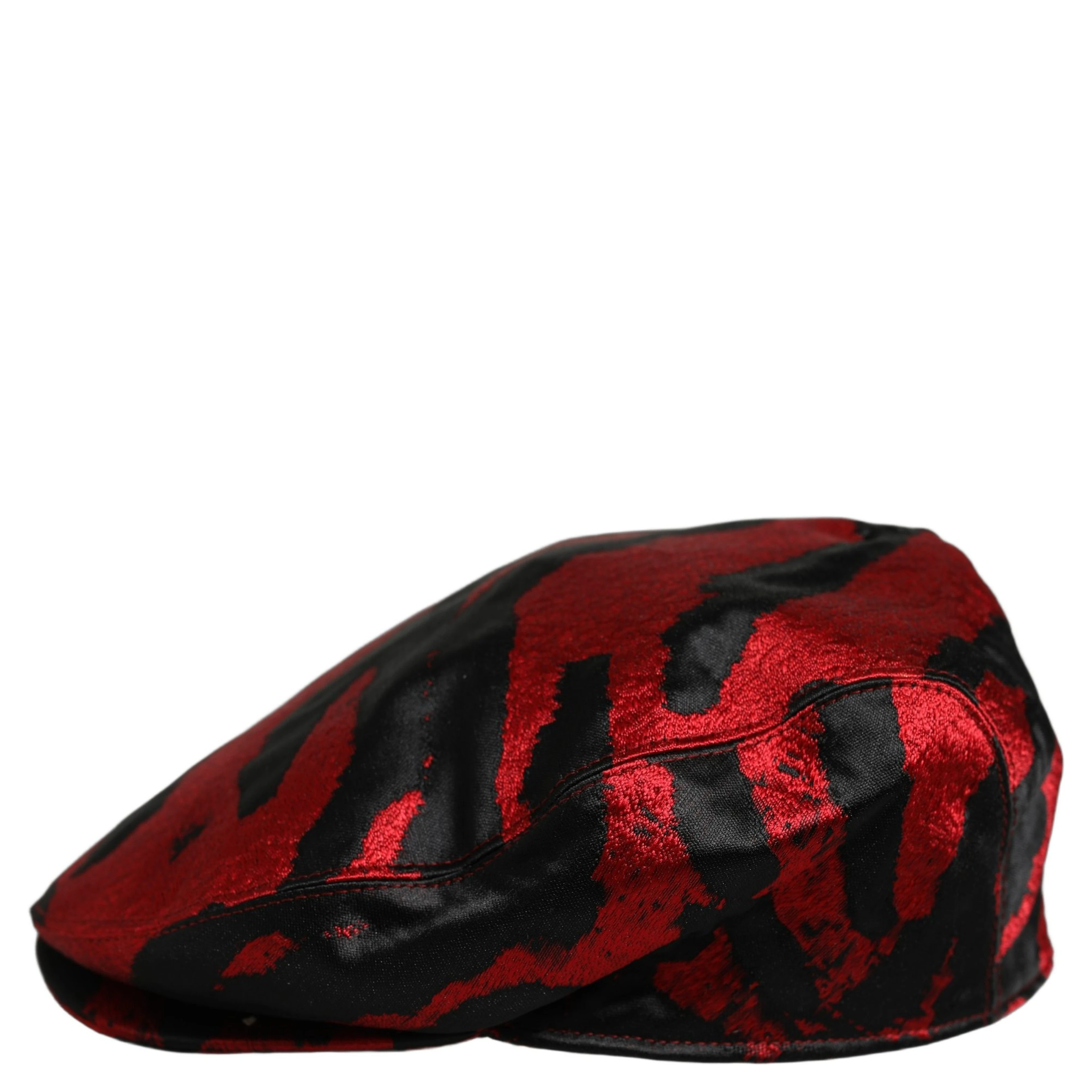 Men Red Black Stripe Cotton Newsboy Capello Hat