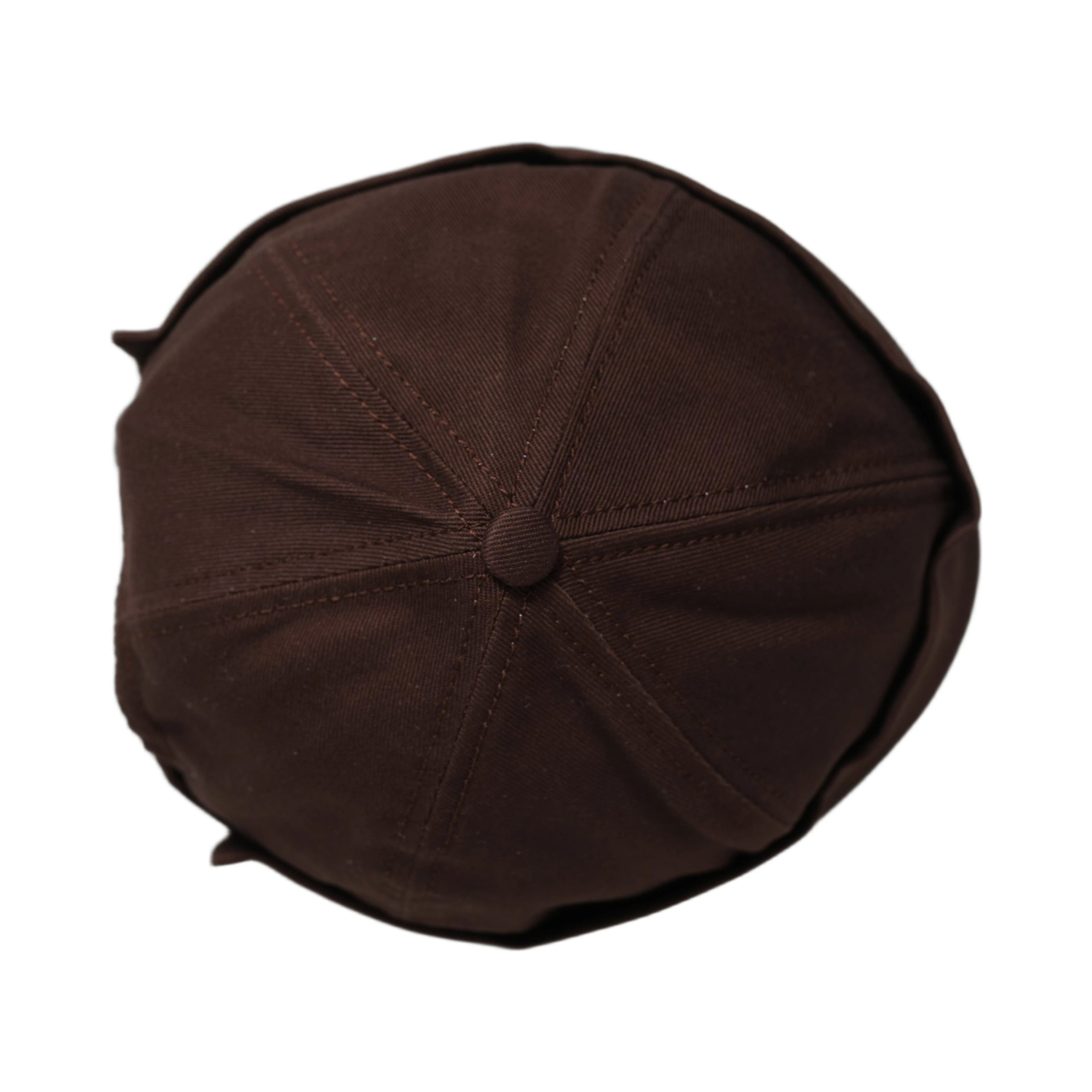 Men Brown Cotton Docker Capello Brimless Hat