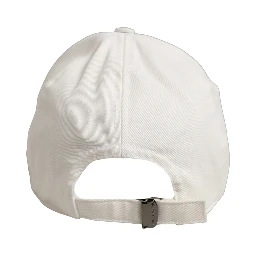 Men White Cotton Baseball Capello 6 Panels Hat