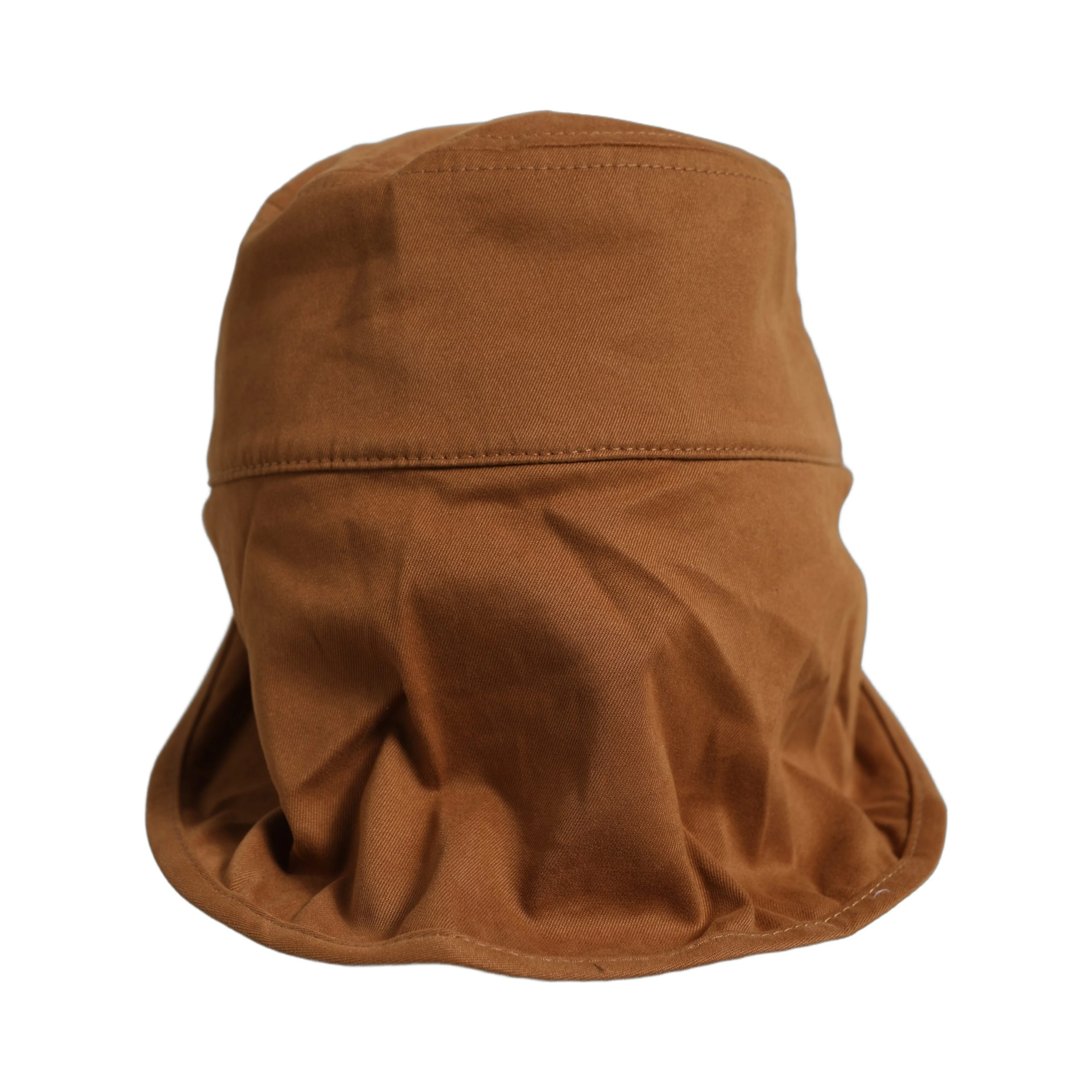 Men Brown Cotton Double Brim Baseball Cap Hat
