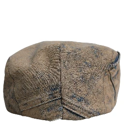 Brown Cotton Denim Newsboy Capello Cabbie Hat