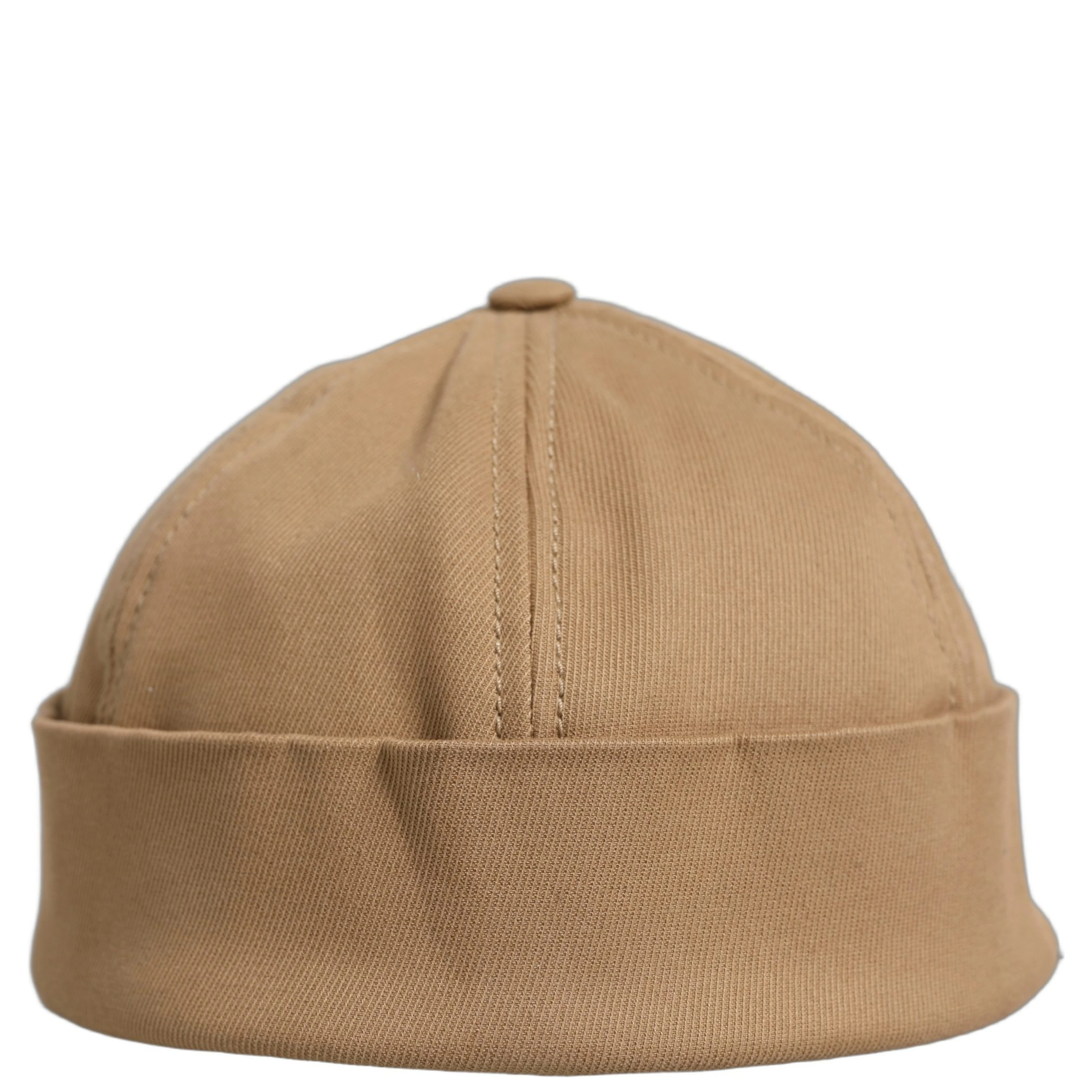 Men Khaki Cotton Docker Capello Brimless Hat