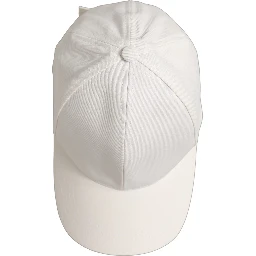 Men White Cotton Baseball Capello 6 Panels Hat