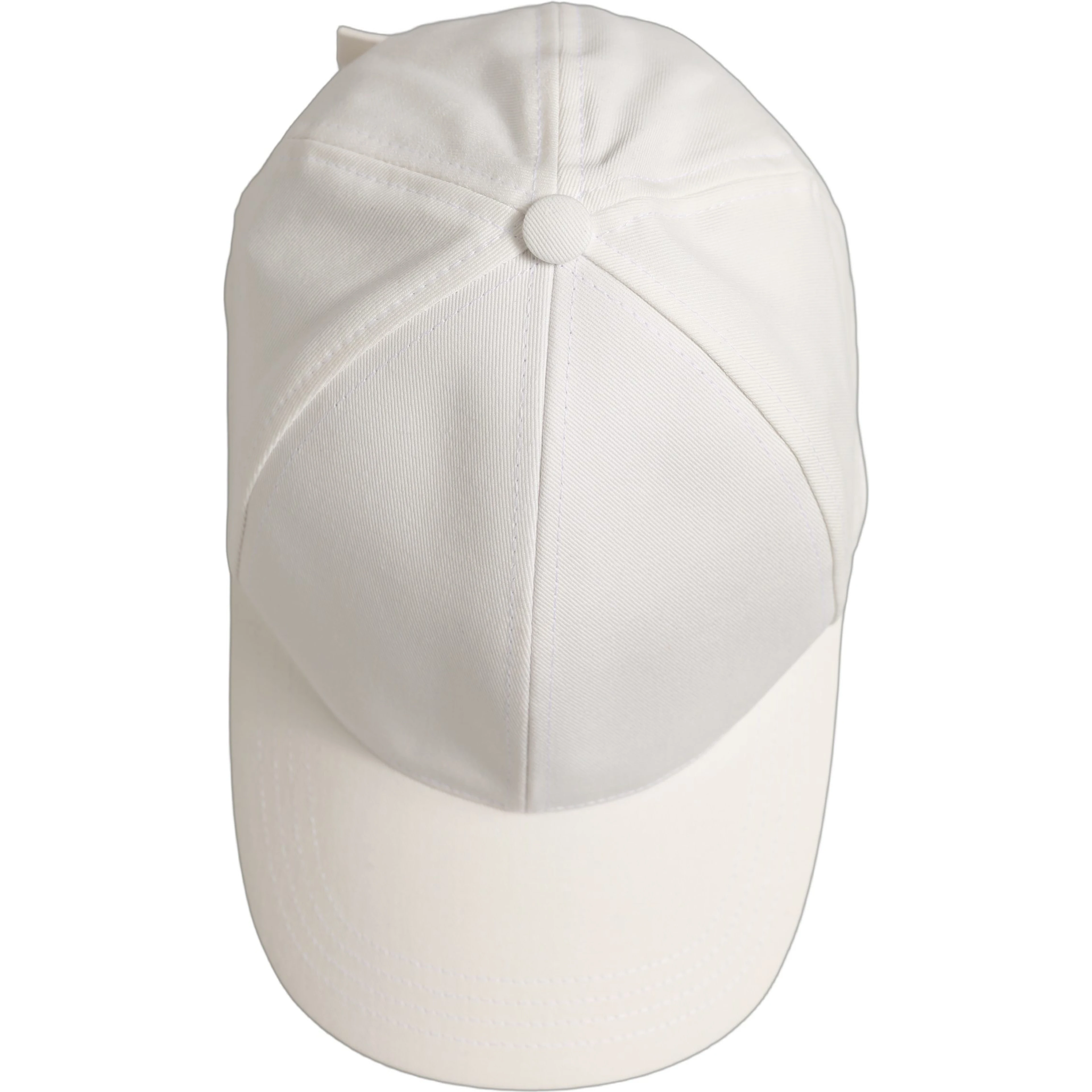 Men White Cotton Baseball Capello 6 Panels Hat