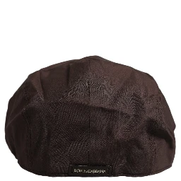 Men Brown Cotton Newsboy Capello Cabbie Hat