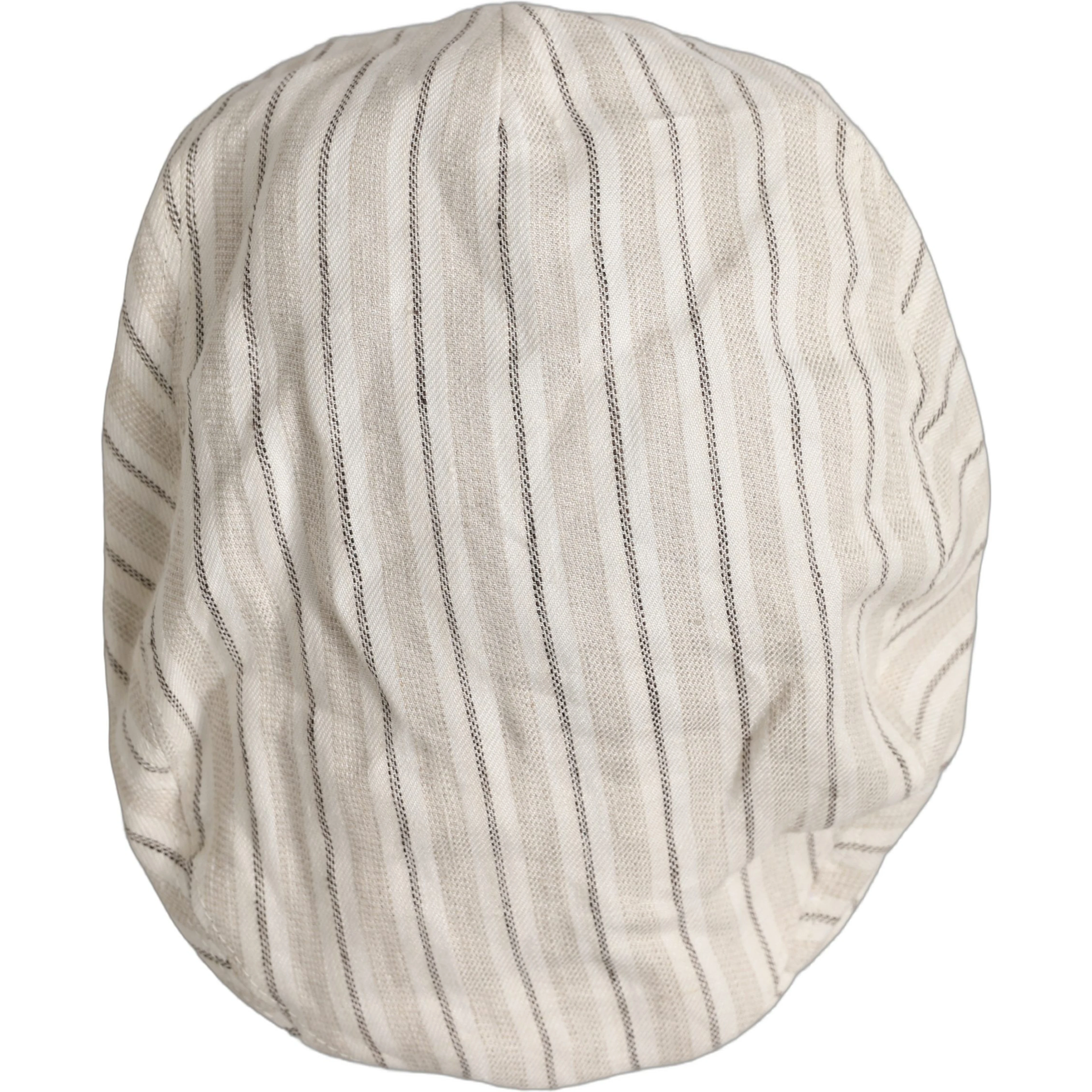 Men Off White Striped Linen Newsboy Capello Hat