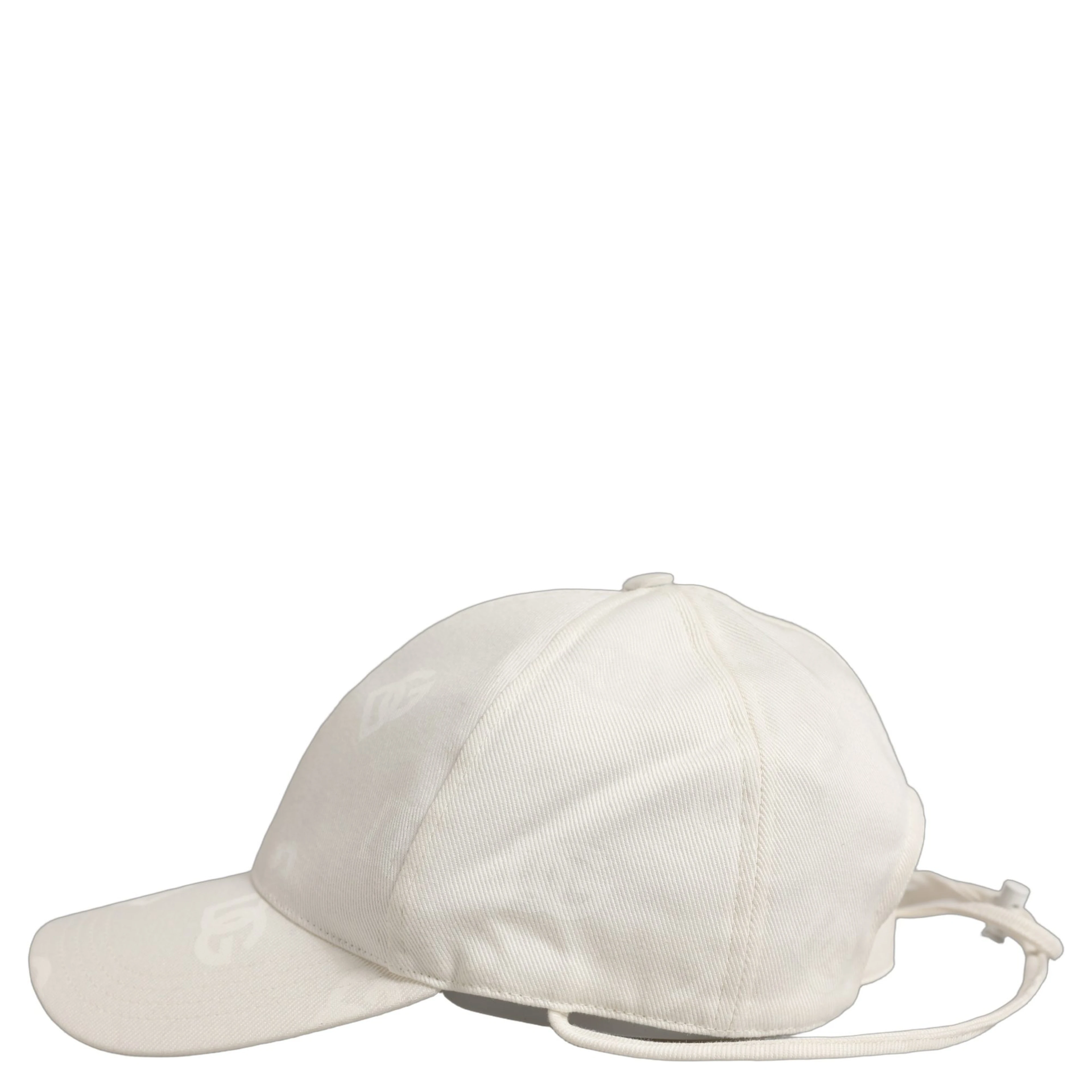 Men White Cotton Stretch Baseball Capello Hat