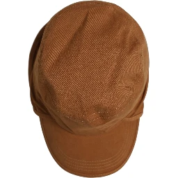 Men Brown Cotton Double Brim Baseball Cap Hat