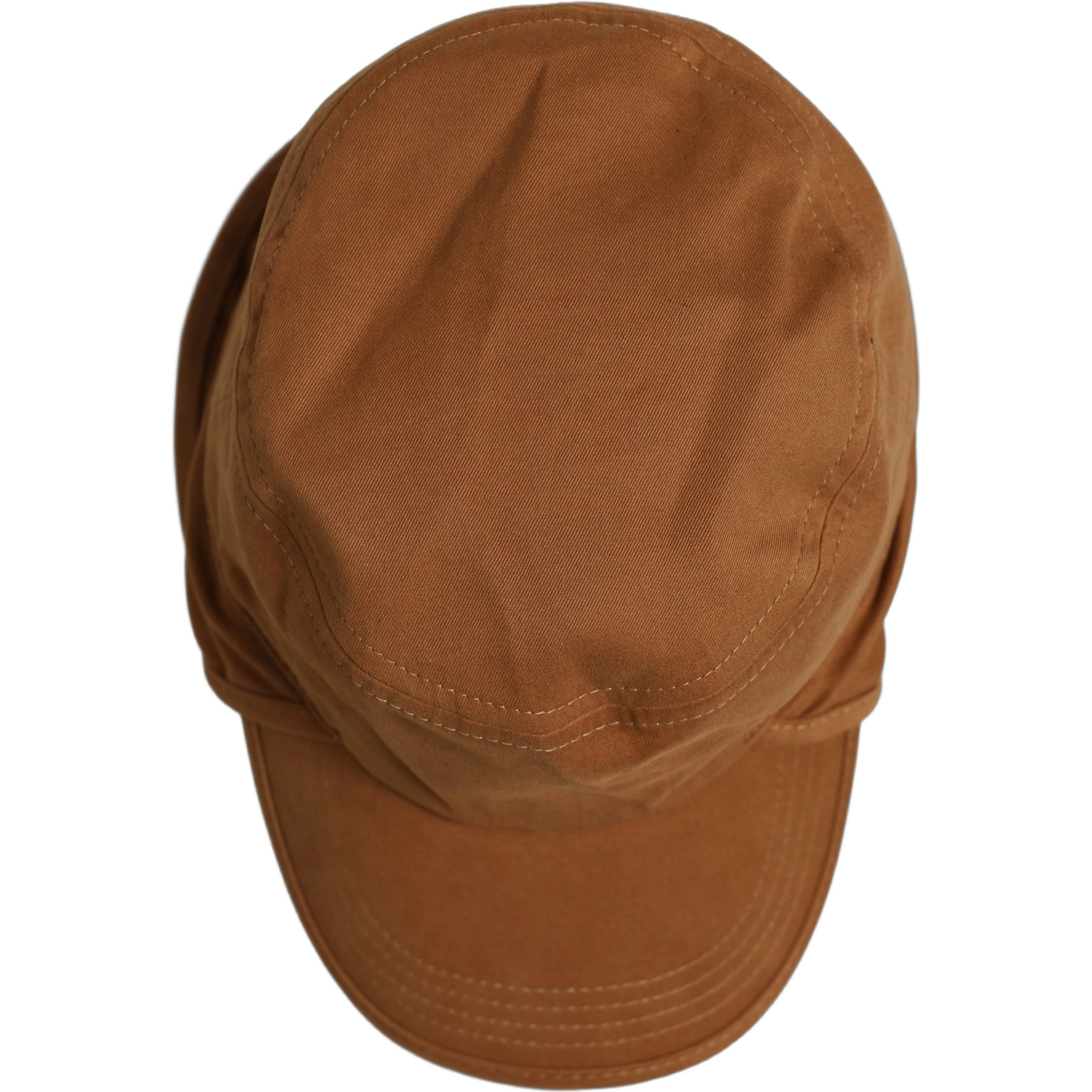 Men Brown Cotton Double Brim Baseball Cap Hat
