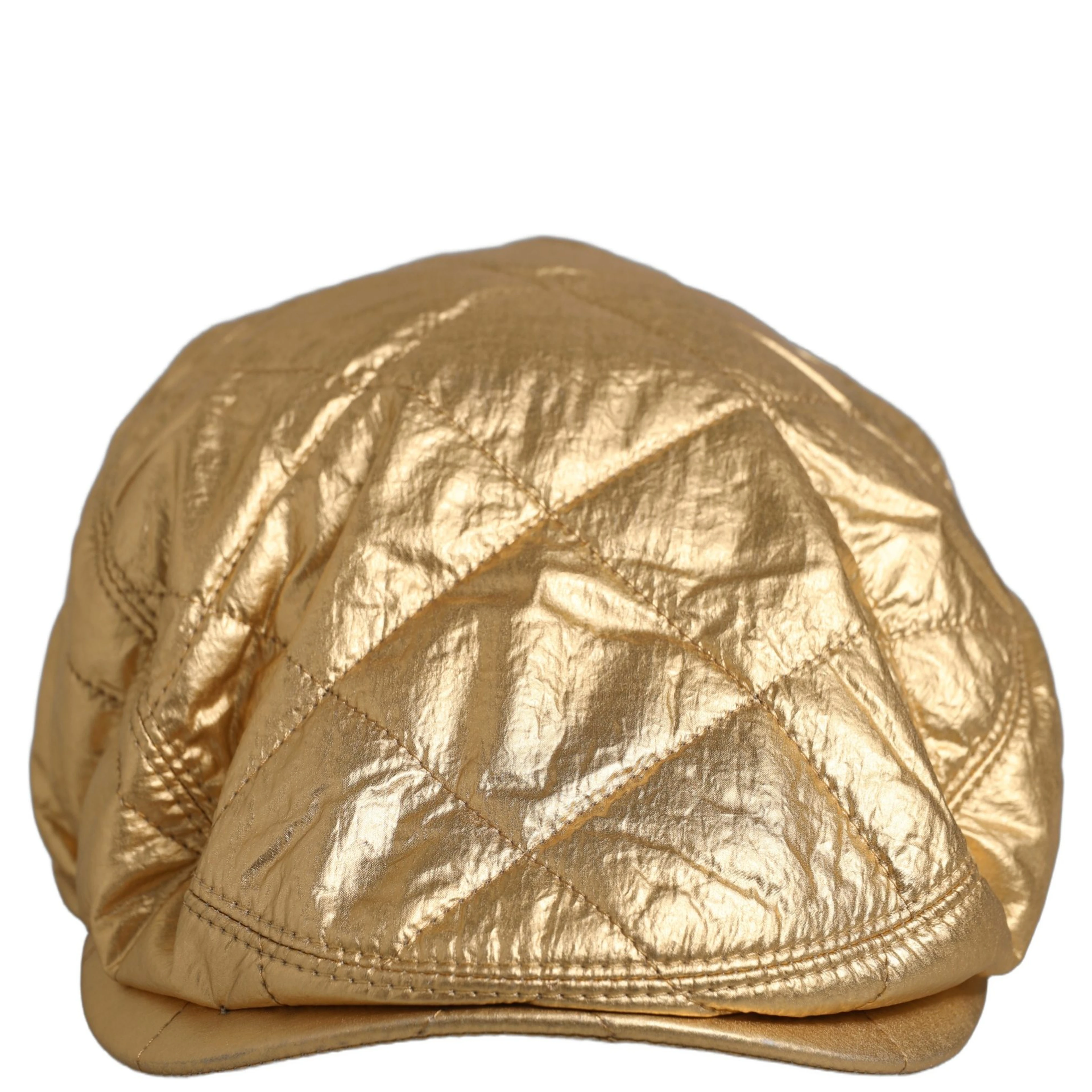 Men Gold Wide Quilted Newsboy Capello Hat