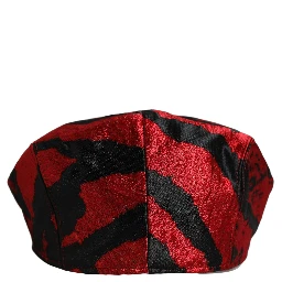 Men Red Black Stripe Cotton Newsboy Capello Hat
