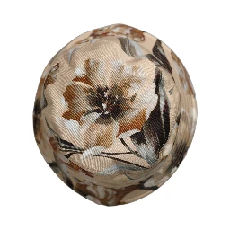 Men Beige Floral Wide Brim Bucket Capello Hat
