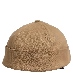 Men Khaki Cotton Docker Capello Brimless Hat
