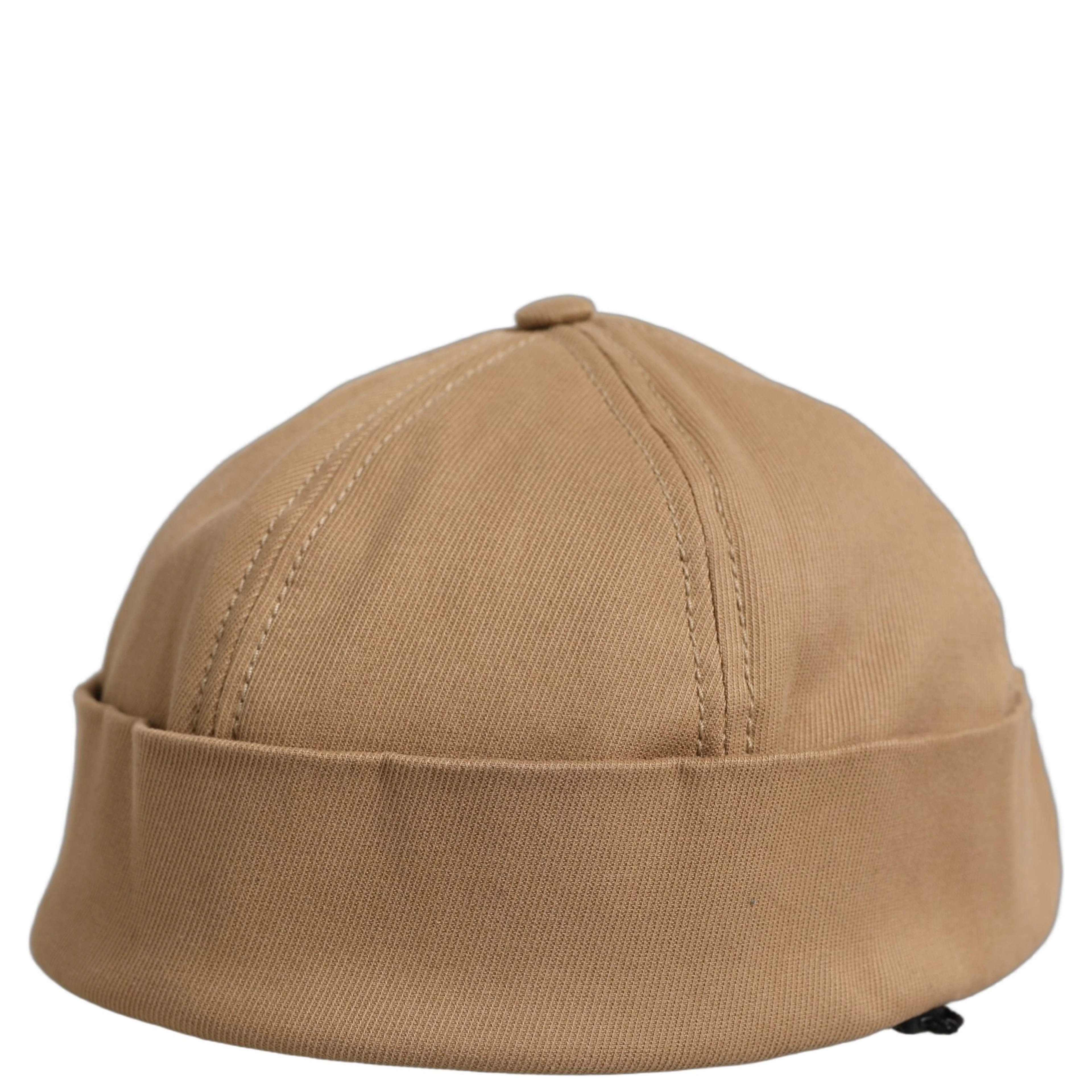 Men Khaki Cotton Docker Capello Brimless Hat