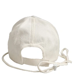 Men White Cotton Stretch Baseball Capello Hat