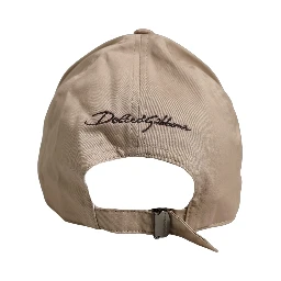 Men Beige Cotton Stretch Baseball Capello Hat