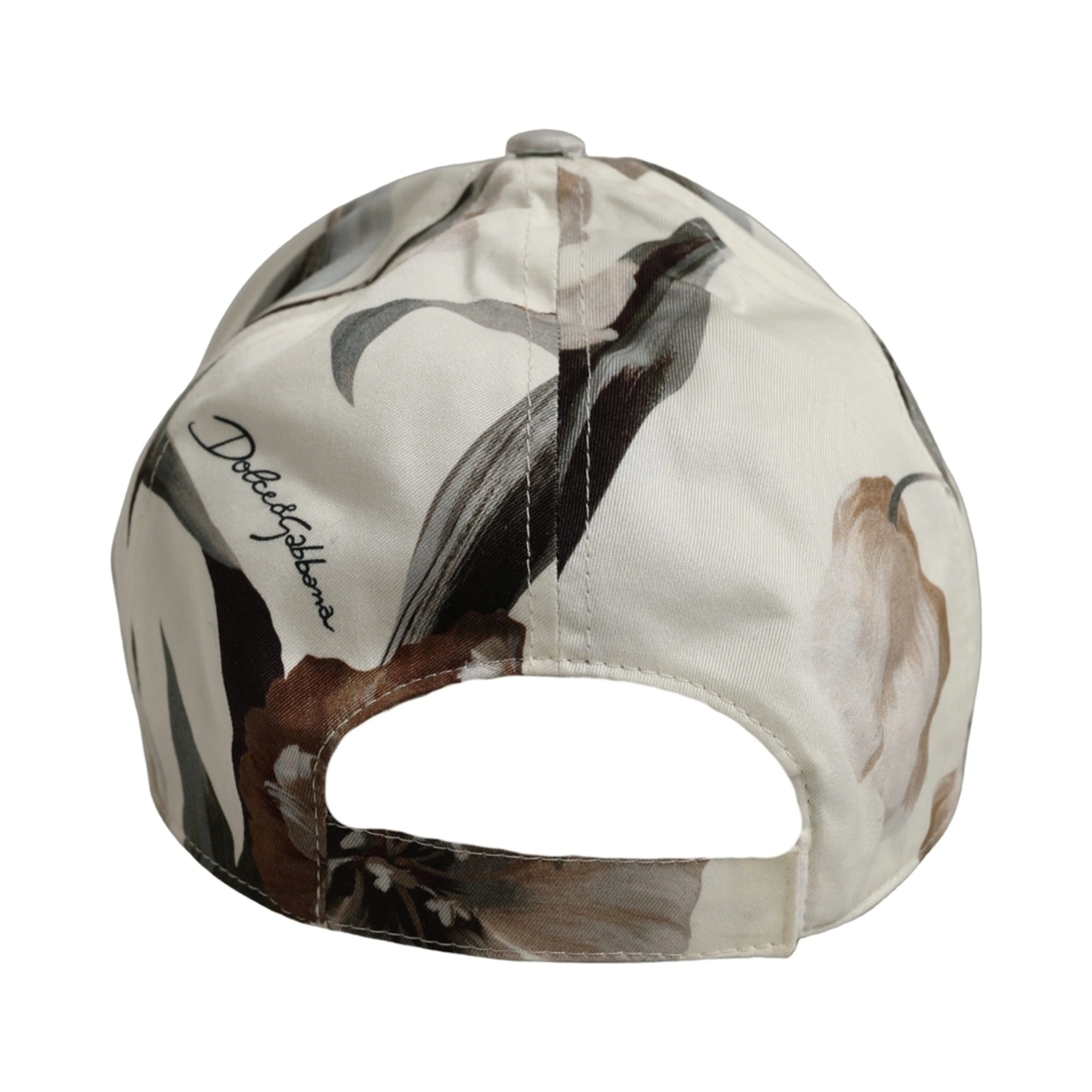 Men Beige Floral Cotton Baseball Capello Hat