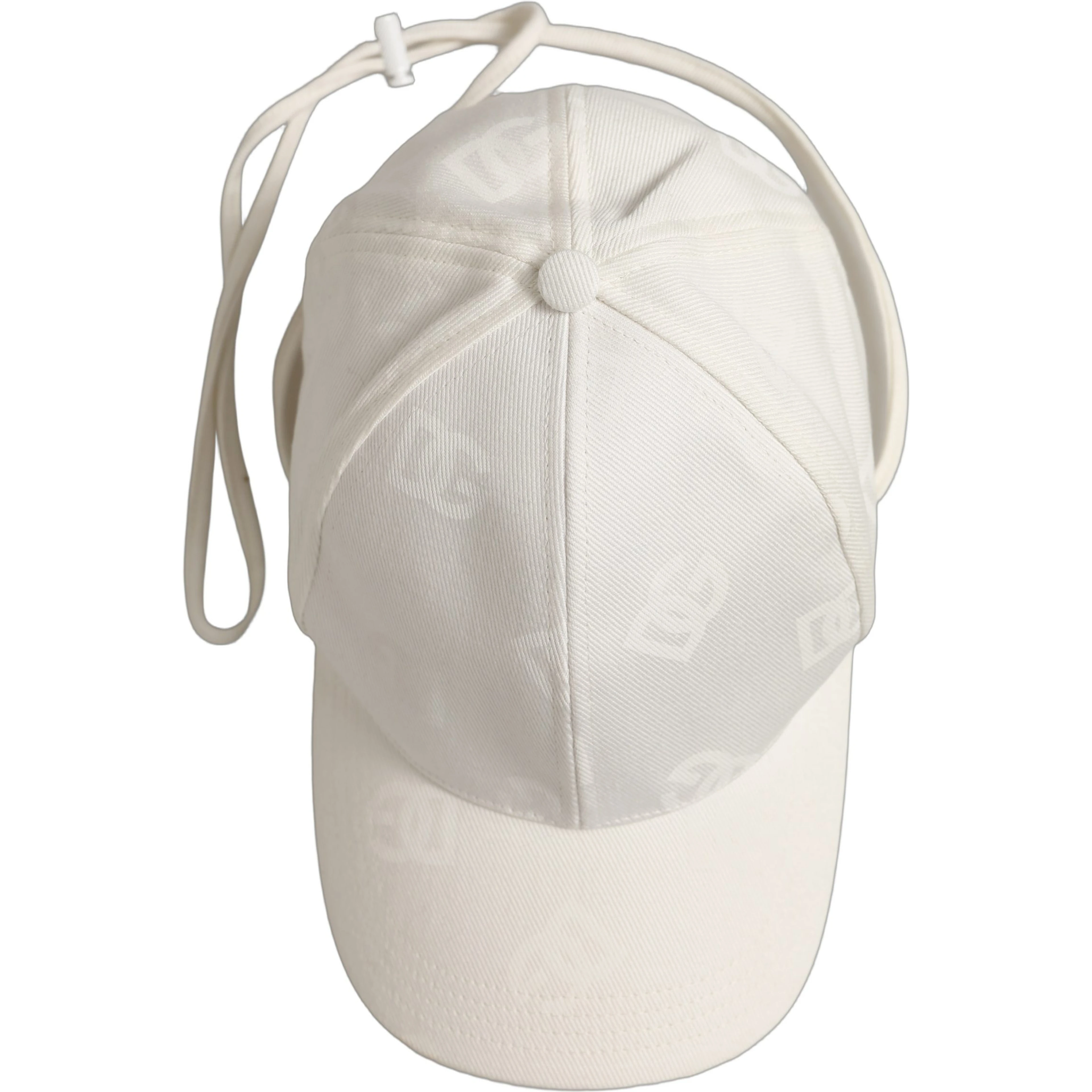 Men White Cotton Stretch Baseball Capello Hat
