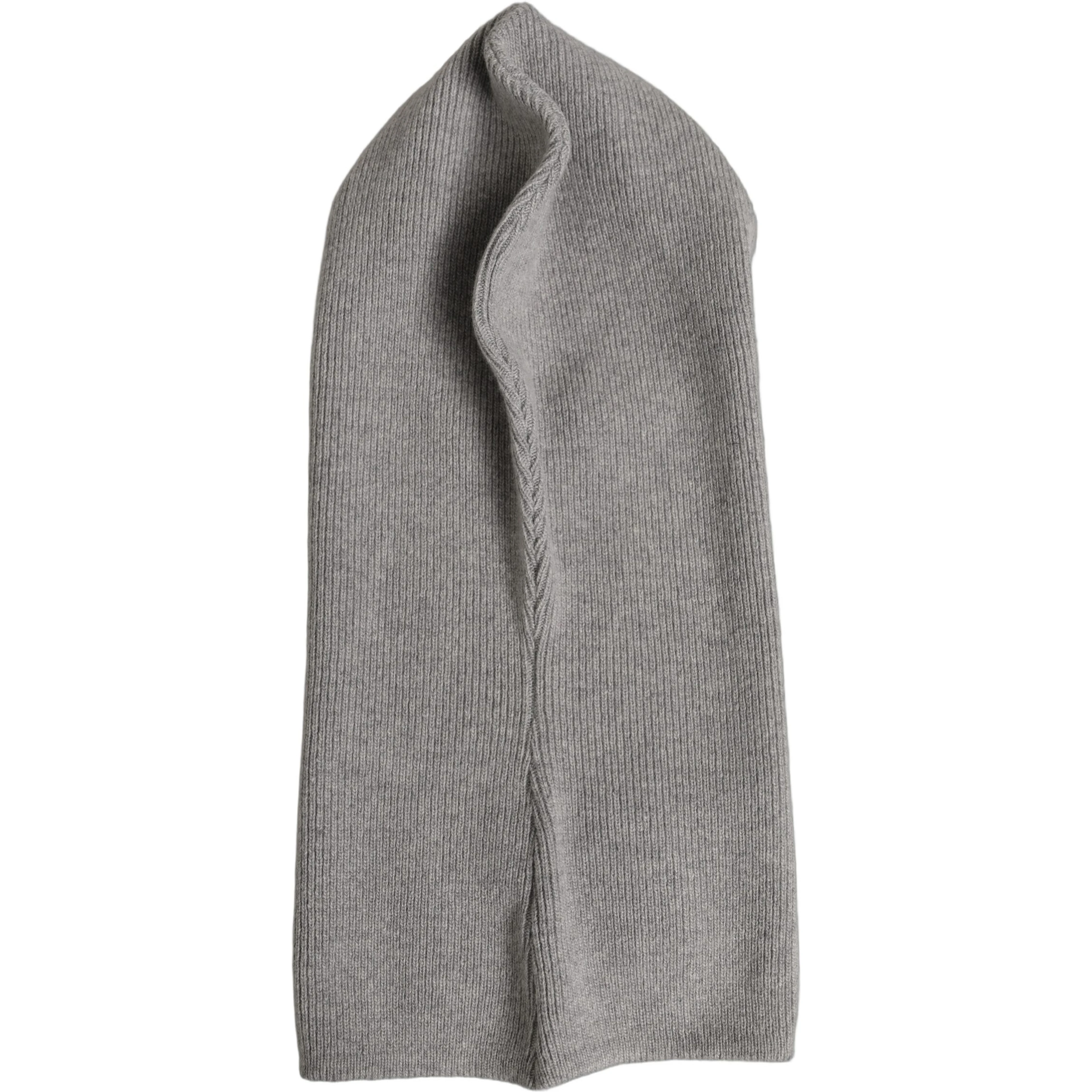 Men Grey Wool Ribbed Knit Balaclava Wrap One Size Hat