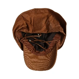 Men Brown Cotton Double Brim Baseball Cap Hat