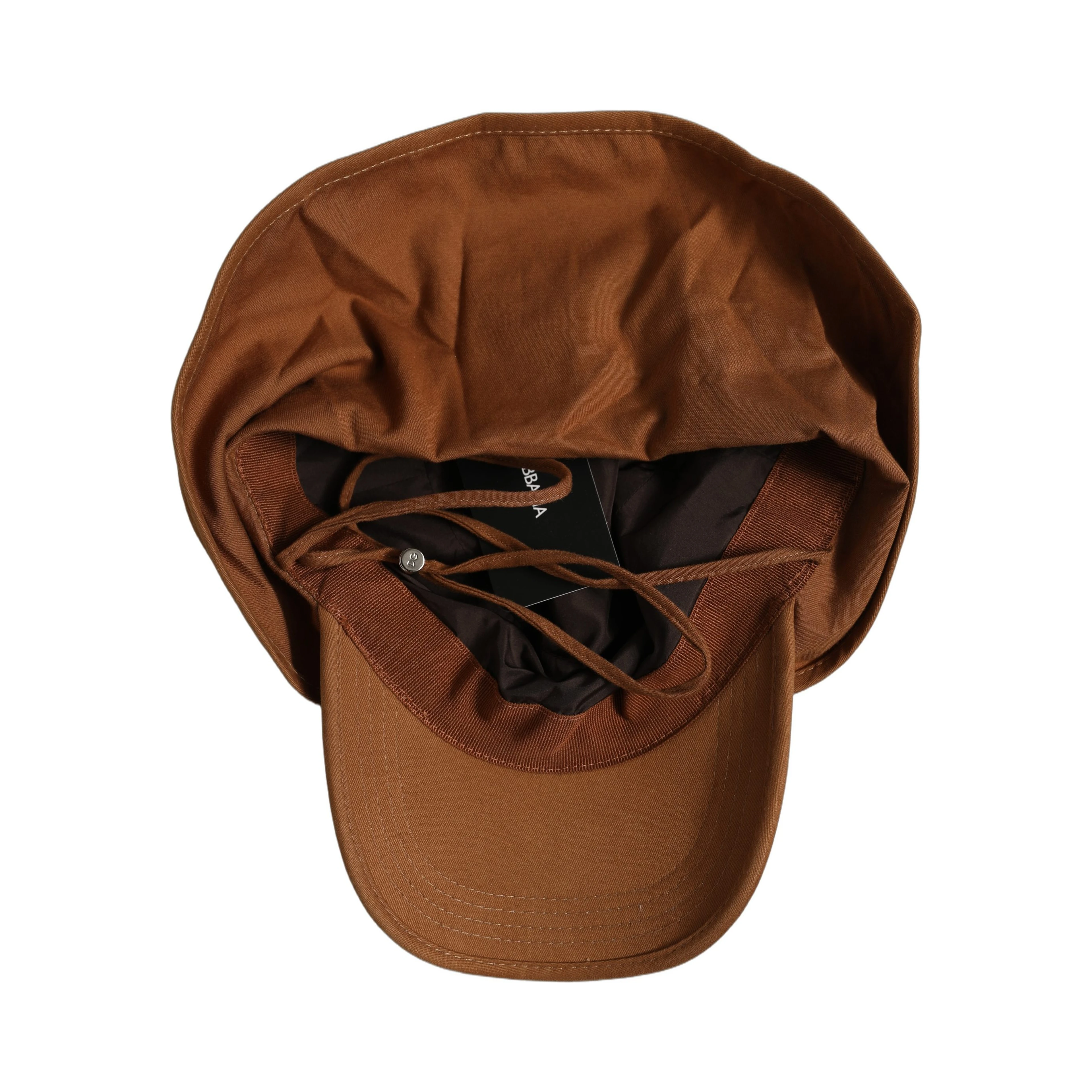 Men Brown Cotton Double Brim Baseball Cap Hat